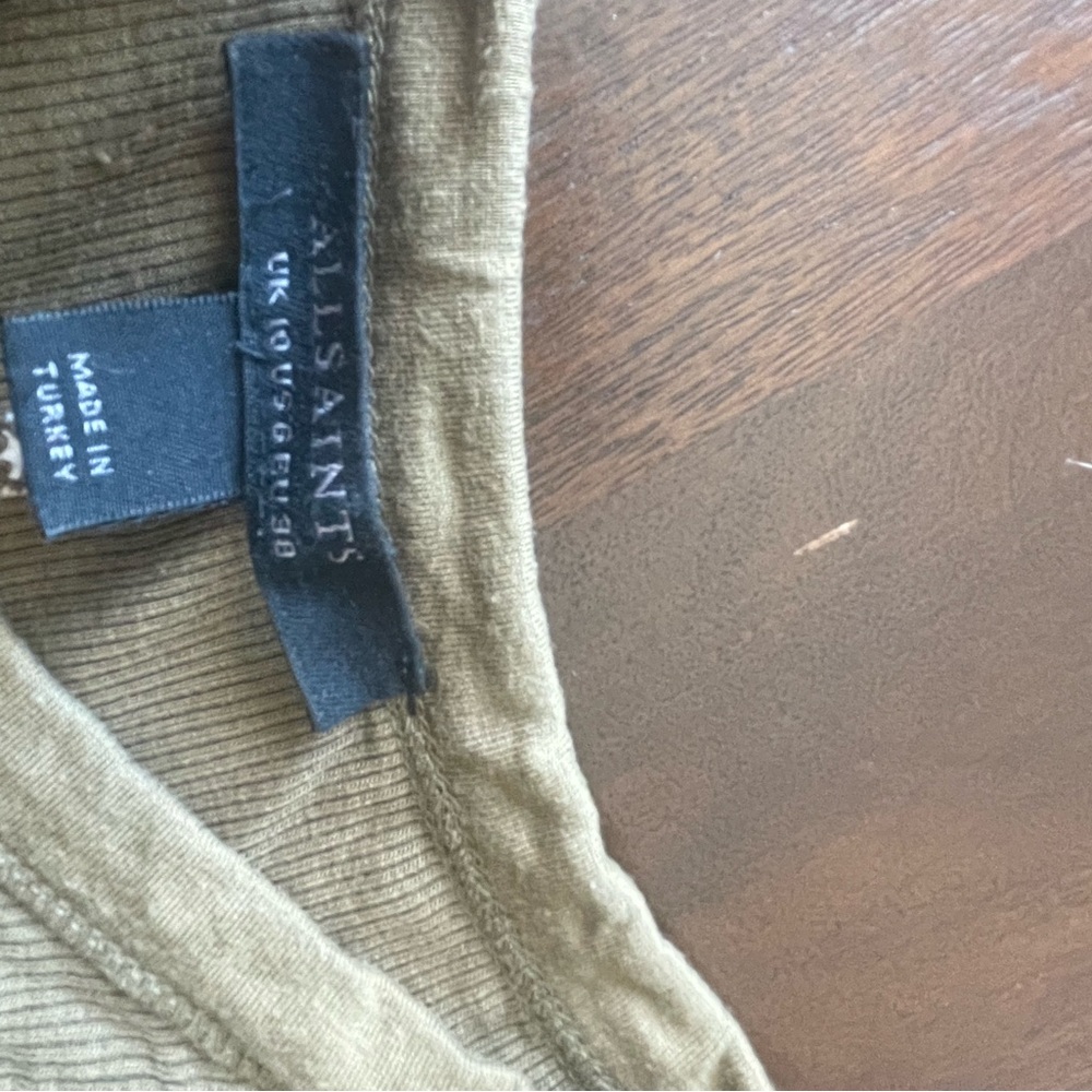 Olive green Ribbed Tank Top - Picture 3 of 4